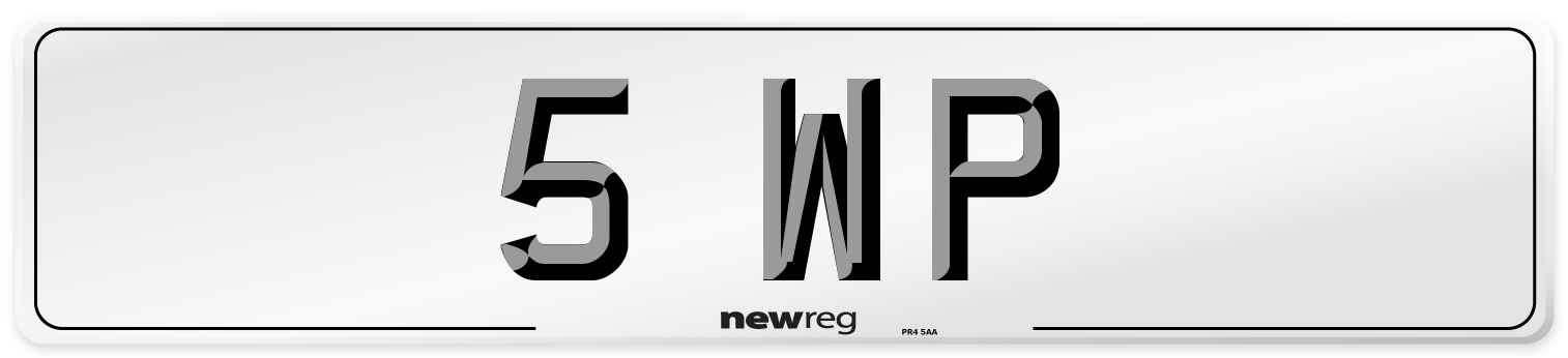 5 WP Number Plate from New Reg